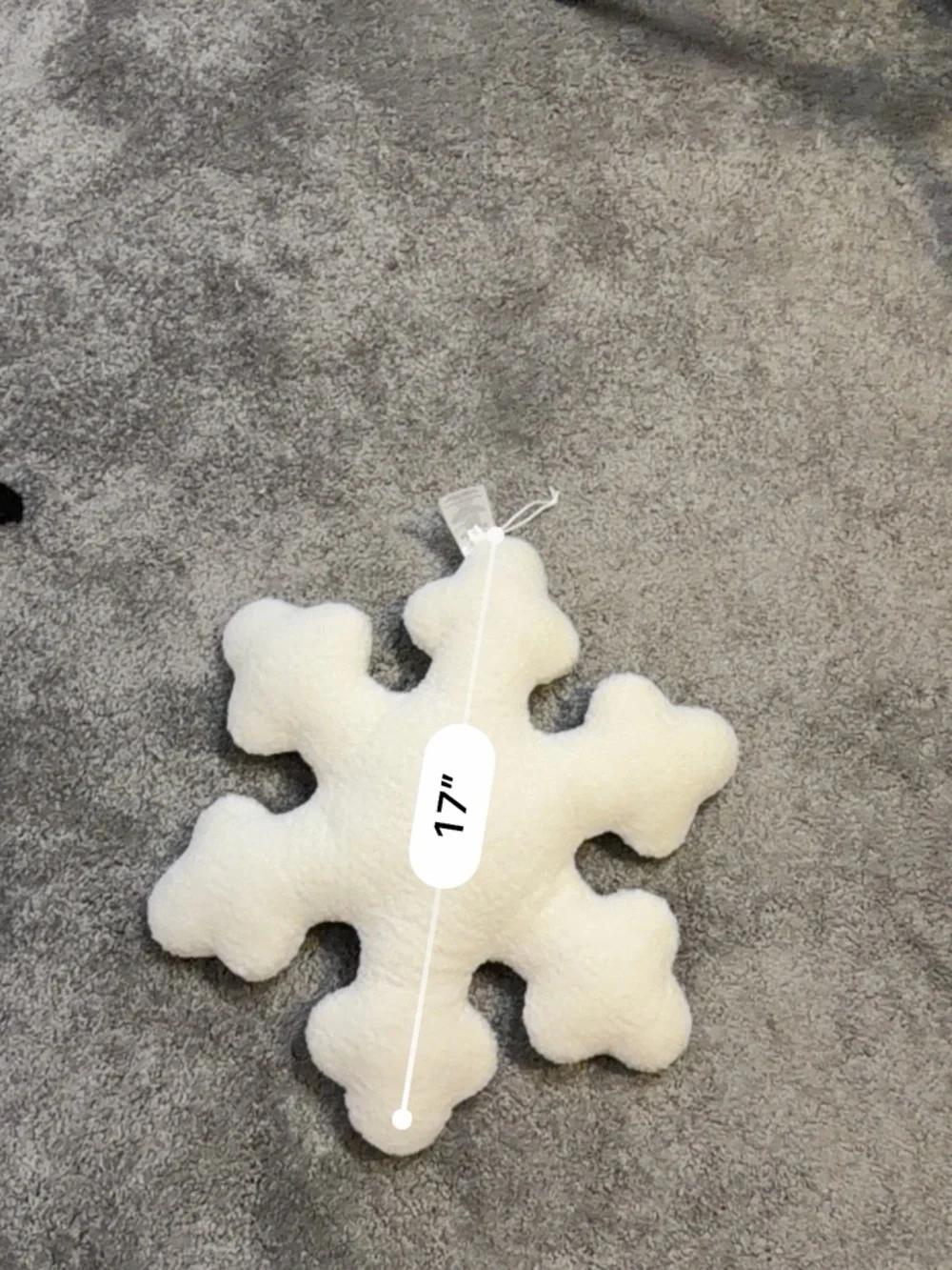 Plush Snowflake Throw Pillow - Cream/White